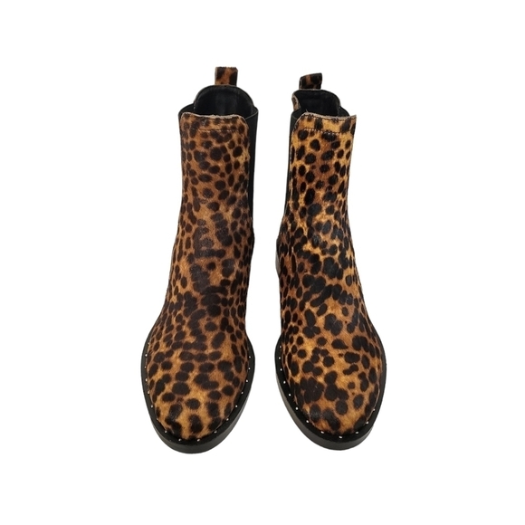 New Rebecca Minkoff Sabeen Leopard Print Calf Hair Chelsea Bootie - Picture 3 of 10